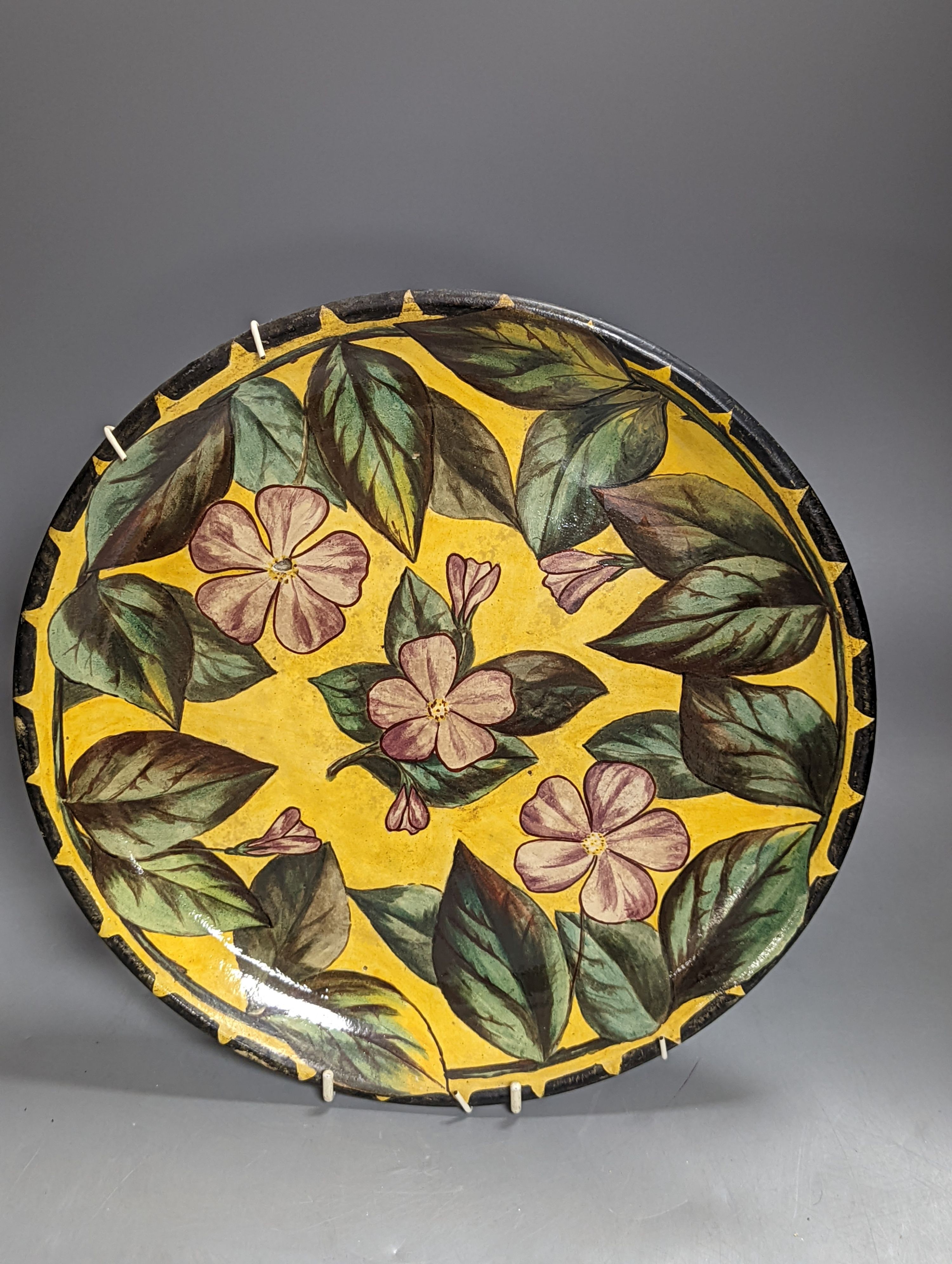 A Doulton & Co. Aesthetic period dish, late 19th century 31cm